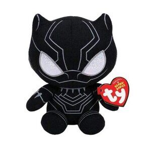 TY MARVEL AVENGERS BLACK PANTHER BEANIE BABY PLUSH---SUPERHERO COLLECTIBLE TOY